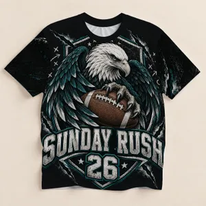 Eagle Football Crest for Game Day Tailgates and American Football Fans All-over Print Unisex T-shirt