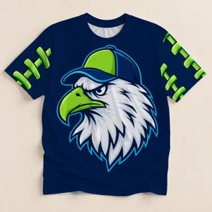 Fierce White Eagle Head With Lime Accents For Football Fans And Game Day All-over Print Unisex T-shirt