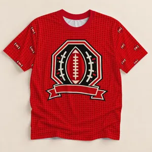 Scarlet Football Crest for Game Day Tailgates and Weekend Stadium Events for Fans All-over Print Unisex T-shirt
