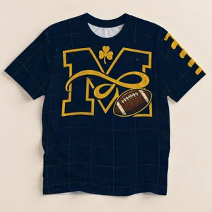 Vintage Football Shamrock Emblem for Game Day Tailgates and Irish Sports Fans All-over Print Unisex T-shirt