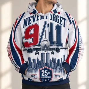 American 9/11 Memorial Tribute for Patriotic Remembrance and September 11 Commemorations All-over Print Hoodie (Lightweight)