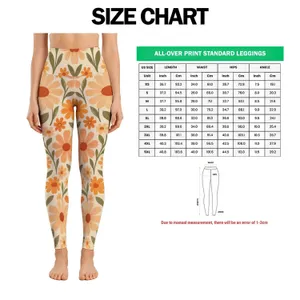Warm Retro Daisy Blooms for Yoga, Pilates, Commuting and Everyday Style for Women Leggings