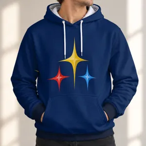 Bold Three Color Star Motif for Outdoor Training and Everyday Casual Wear for Men All-over Print Hoodie (Lightweight)