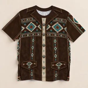 Southwestern Geometric Western Style for Ranch Days and Outdoor Adventures for Men All-over Print Unisex T-shirt