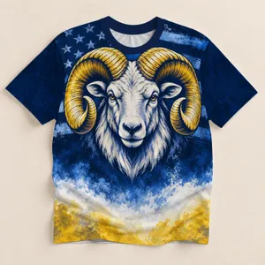 Bold Ram Head Football Fan Tribute for Game Day Tailgates and Autumn Sports Supporters All-over Print Unisex T-shirt