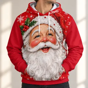 Sparkling Santa Face with Snowflakes for Christmas Parties and Cozy Holiday Gatherings All-over Print Hoodie (Lightweight)