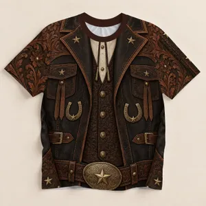 Western Cowboy Stars And Horseshoes For Rodeo Events And Everyday Ranch Style All-over Print Unisex T-shirt