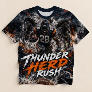 Galloping Horse Football Rush for Game Day Energy and Sports Fans All-over Print Unisex T-shirt