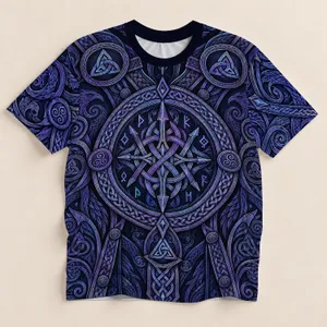 Viking Knotwork and Rune Motifs for Everyday Adventures and Medieval Fantasy Outings All-over Print Unisex T-shirt