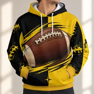 Split Black And Golden Football With Starbursts For Game Day And Casual Weekend Wear All-over Print Hoodie (Lightweight)