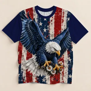Bald Eagle And Distressed American Flag For Fourth Of July Celebrations And Patriotic Events All-over Print Unisex T-shirt