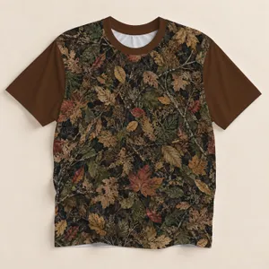 Autumn Maple Leaf Woodland Camo for Hunting, Hiking and Outdoor Adventures All-over Print Unisex T-shirt