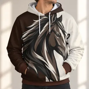 Bold Stallion Head and Football Laces for Game Day and Everyday Casual Wearers All-over Print Hoodie (Lightweight)