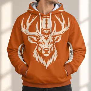 Elk Antlers and Football for Autumn Game Day and Casual Weekend Outdoor Wear All-over Print Hoodie (Lightweight)