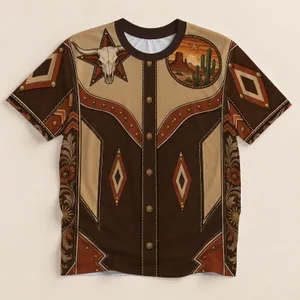 Bull Skull And Cactus Western Cowboy Style For Ranch Days And Outdoor Country Adventures All-over Print Unisex T-shirt