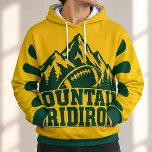 Mountain Football and Pine Trees for Autumn Game Days and Outdoor Weekend Wear for Fans All-over Print Hoodie (Lightweight)
