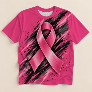 Pink Awareness Ribbon for Breast Cancer Support and Community Events for Men and Families All-over Print Unisex T-shirt