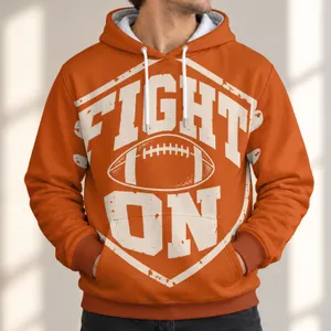 Football Shield and Lacing Motifs for Game Day Spirit and Everyday Fan Style Enthusiasts All-over Print Hoodie (Lightweight)