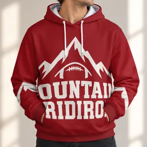 Mountain Football Peaks for Game Day, Outdoor Weekends and Casual Everyday Wear All-over Print Hoodie (Lightweight)