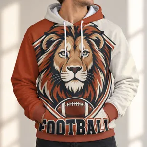 Lion Shield Football Crest for Game Day, Tailgating and Weekend Casual Wear All-over Print Hoodie (Lightweight)
