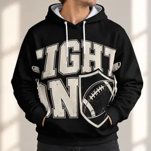 Bold Football Shield and FIGHT ON Message for Game Day, Tailgates and Everyday Fans All-over Print Hoodie (Lightweight)