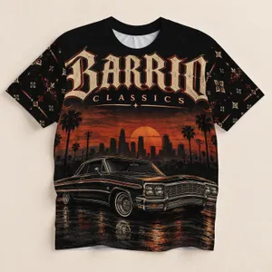 Classic Lowrider Coupe at Sunset for Cruising, Car Meets and Everyday Streetwear All-over Print Unisex T-shirt