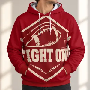 Football Shield FIGHT ON Motto for Game Day and Everyday Casual Wear for Football Fans All-over Print Hoodie (Lightweight)