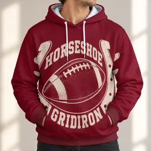 Horseshoe Football Emblem for Game Day and Casual Weekend Wear for Football Fans All-over Print Hoodie (Lightweight)