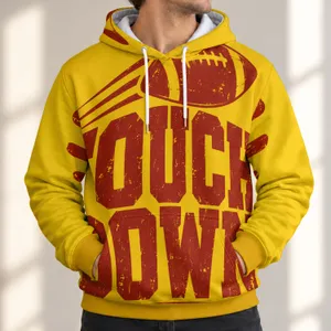 Vintage Football Touchdown Lettering for Game Day and Casual Fall Wear for Football Fans All-over Print Hoodie (Lightweight)