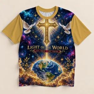 Radiant Cross and Earth for Christian Faith, Worship, and Everyday Spiritual Living All-over Print Unisex T-shirt