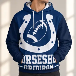 Horseshoe Football Emblem for Game Day and Casual Wear All-over Print Hoodie (Lightweight)