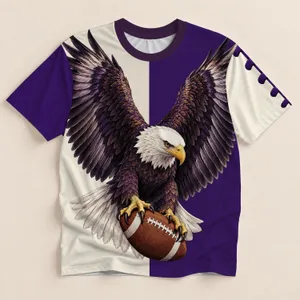 Bald Eagle Gripping Football for Game Day Tailgates and American Football Fans All-over Print Unisex T-shirt