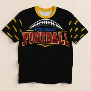 Football Crest With Red Lettering for Game Day, Tailgates, and Sports Fans All-over Print Unisex T-shirt