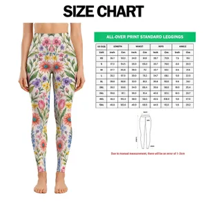 Pastel Wildflowers and Tulips for Yoga, Pilates, and Everyday Spring Style for Her Leggings