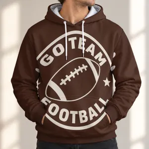 Go Team Football Badge with Classic Ivory Details for Game Day and Casual Weekends All-over Print Hoodie (Lightweight)