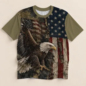 Bald Eagle And Distressed Stars And Stripes For Patriotic Summer Gatherings And Events All-over Print Unisex T-shirt