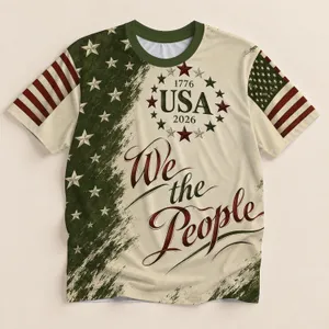 Patriotic Stars and Liberty Lettering for Independence Day and Everyday Americana All-over Print Unisex T-shirt