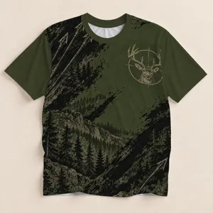 Tactical Deer Target Woodland Camo Hunting Range Outdoor Adventure Gift for Men All-over Print Unisex T-shirt