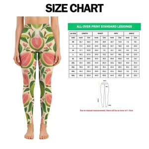 Fresh Guava Fruit for Yoga, Pilates and Weekend Errands, Women's Activewear Style Leggings