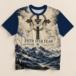 Mountain Cross And Crown Of Thorns For Faithful Everyday Wear And Worship Gatherings All-over Print Unisex T-shirt