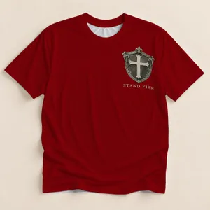 Cross Shield Faith Emblem for Bible Study and Fellowship, Christian Men of Courage All-over Print Unisex T-shirt