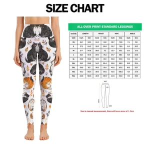 Whimsical Orange, Charcoal and White Cats for Yoga, Pilates and Everyday Wear Leggings
