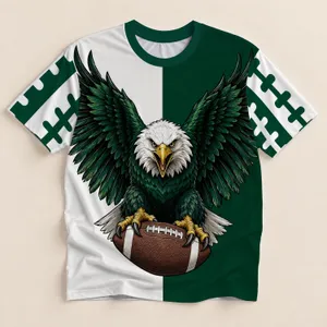 Bald Eagle Clutching Football for Game Day Tailgates and Weekend Football Fans All-over Print Unisex T-shirt