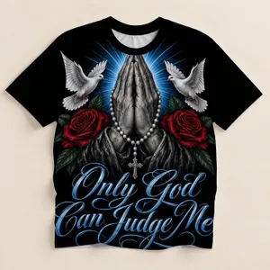 Praying Hands and Doves for Faithful Everyday Wear and Spiritual Casual Style Unisex All-over Print Unisex T-shirt