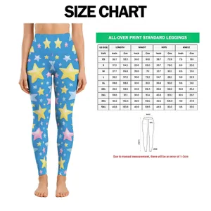 Sky Blue Pastel Stars and Celestial Motifs for Yoga Pilates and Everyday Wear for Women Leggings