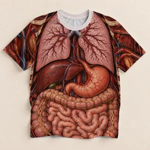 Human Anatomy Torso Visual for Biology Study and Fitness Training Enthusiasts All-over Print Unisex T-shirt