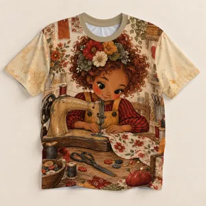 Whimsical Sewing Atelier Scene for Handmade Crafting Days and Creative Sewing Enthusiasts All-over Print Unisex T-shirt