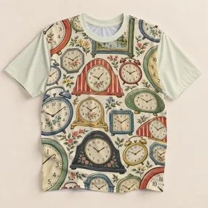 Vintage Clock Faces and Floral Accents for Relaxed Spring Days and Everyday Style All-over Print Unisex T-shirt