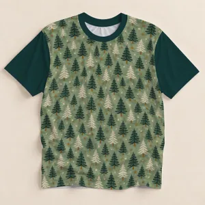 Evergreen Trees and Stars for Cozy Woodland Holidays and Nature-Loving Adventurers All-over Print Unisex T-shirt