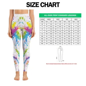 Electric Neon Paint Splashes for Yoga, Gym Training and Vibrant Summer Activewear Leggings